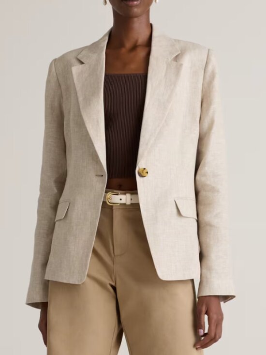 Quince Jackets & Blazers - Quince 100% European Linen Structured Blazer Flax S NWT